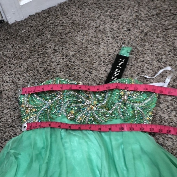 NWT Sherri Hill Prom Dress Size 2 Pastel Green Rhinestone Mini Style 3846 - Picture 8 of 9